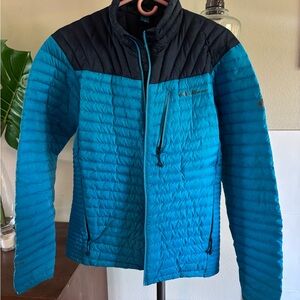 Eddie Bauer Men's Black and Blue Puffer Jacket